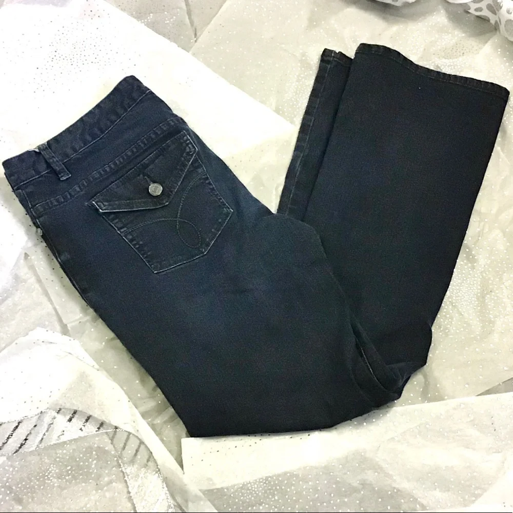 CALVIN KLEIN Leanboot Dark Wash Jeans - Size 12 - Picture 3 of 7